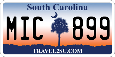 SC license plate MIC899
