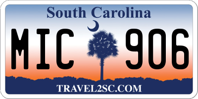 SC license plate MIC906
