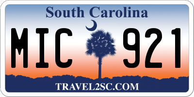 SC license plate MIC921