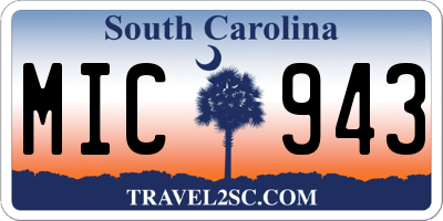SC license plate MIC943