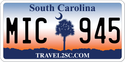SC license plate MIC945