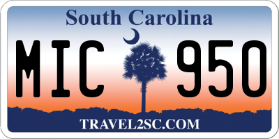 SC license plate MIC950