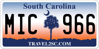 SC license plate MIC966