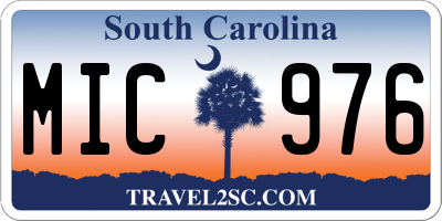 SC license plate MIC976