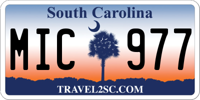 SC license plate MIC977