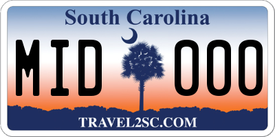 SC license plate MID000