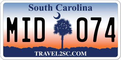 SC license plate MID074