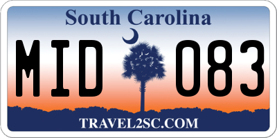 SC license plate MID083