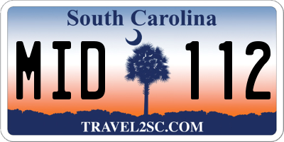 SC license plate MID112