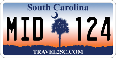 SC license plate MID124