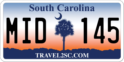 SC license plate MID145
