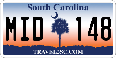 SC license plate MID148