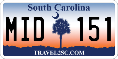 SC license plate MID151