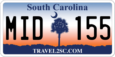 SC license plate MID155
