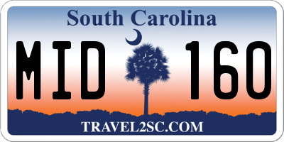 SC license plate MID160