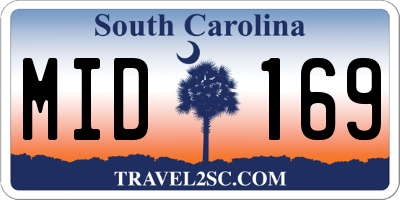 SC license plate MID169