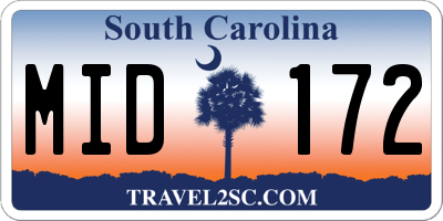 SC license plate MID172