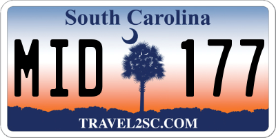 SC license plate MID177