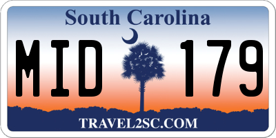 SC license plate MID179