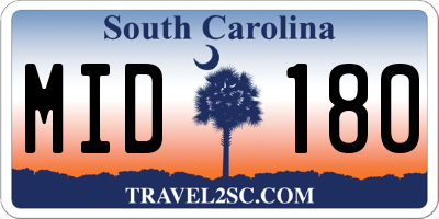 SC license plate MID180