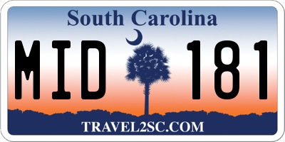 SC license plate MID181