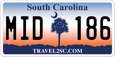SC license plate MID186