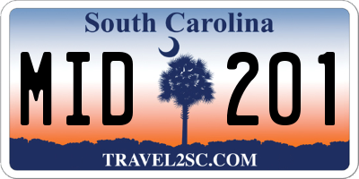 SC license plate MID201