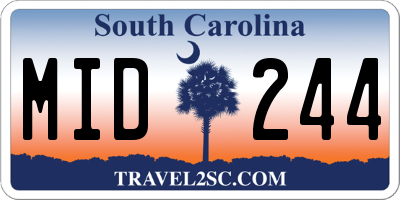 SC license plate MID244