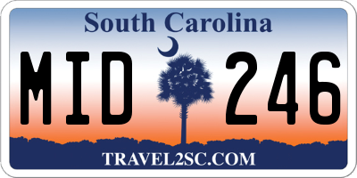 SC license plate MID246