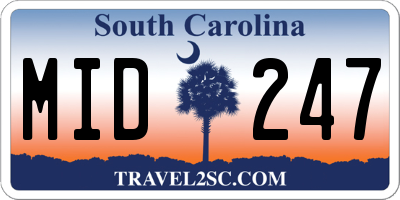 SC license plate MID247