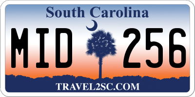 SC license plate MID256