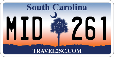 SC license plate MID261