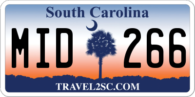 SC license plate MID266