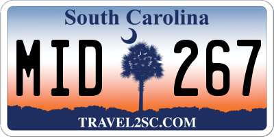 SC license plate MID267