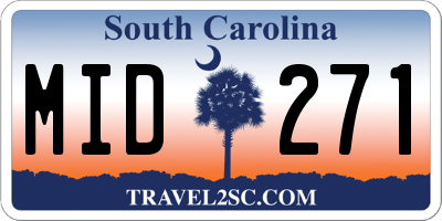 SC license plate MID271