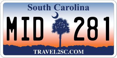SC license plate MID281