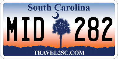SC license plate MID282