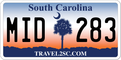 SC license plate MID283