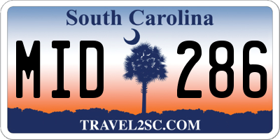 SC license plate MID286