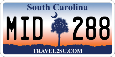 SC license plate MID288