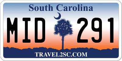 SC license plate MID291