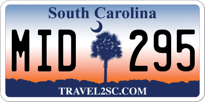 SC license plate MID295