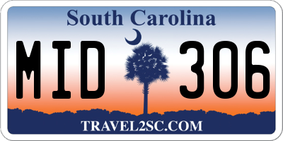 SC license plate MID306