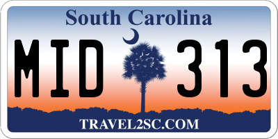 SC license plate MID313