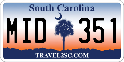 SC license plate MID351