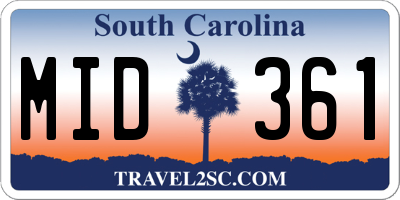 SC license plate MID361
