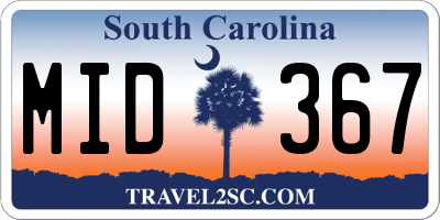 SC license plate MID367