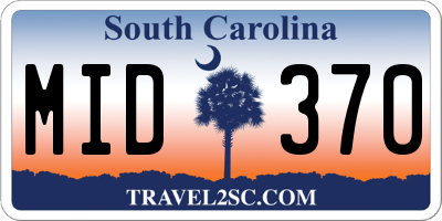 SC license plate MID370