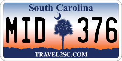 SC license plate MID376