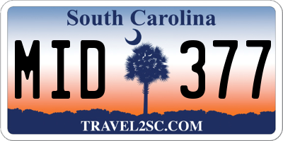 SC license plate MID377